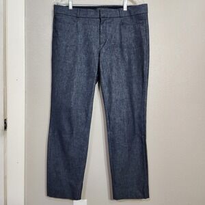 Banana Republic Women's Sloan Fit Pants 10 Navy Chambray Work to Weekend Style